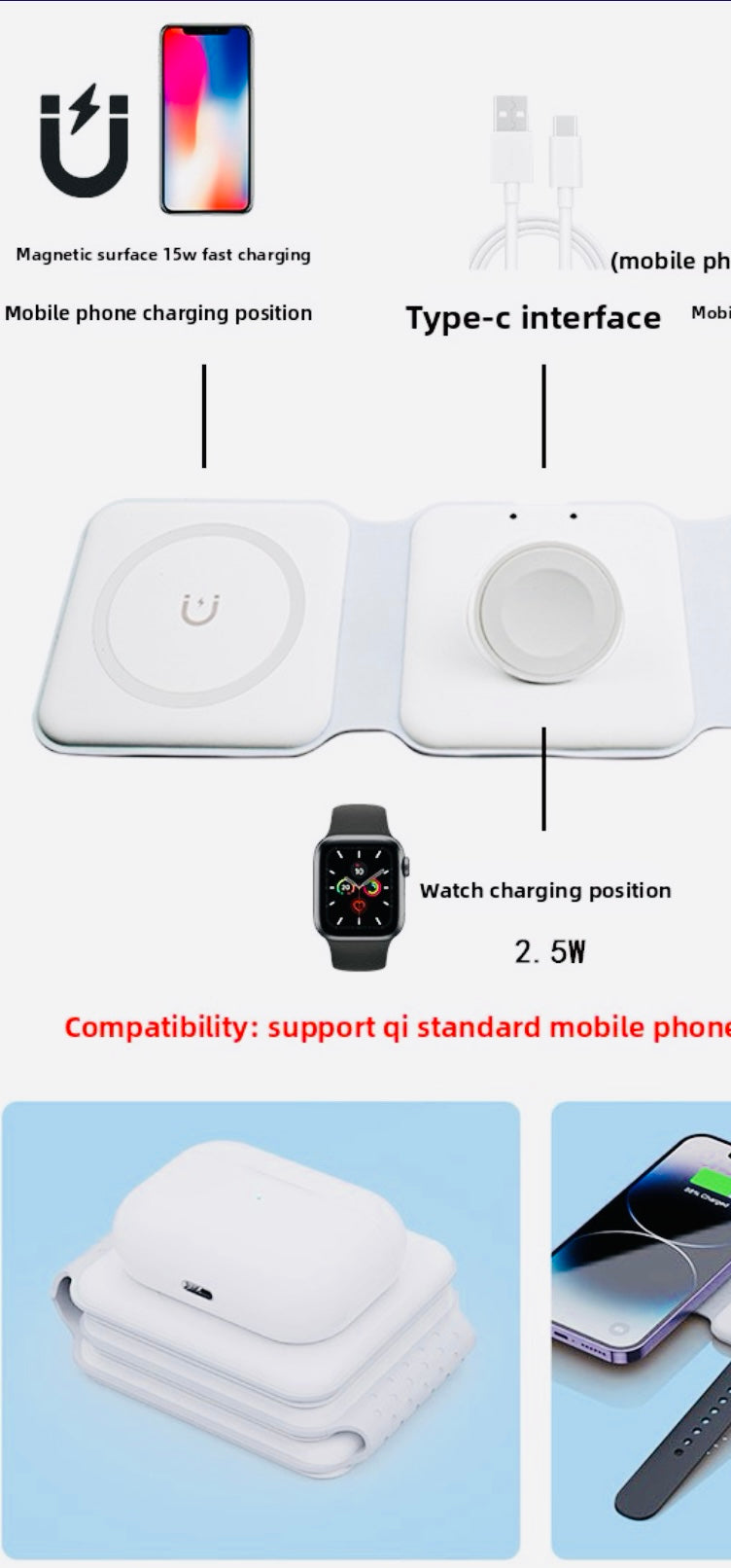 Portable iPhone Battery Charging Case-Slim Protective Power case.