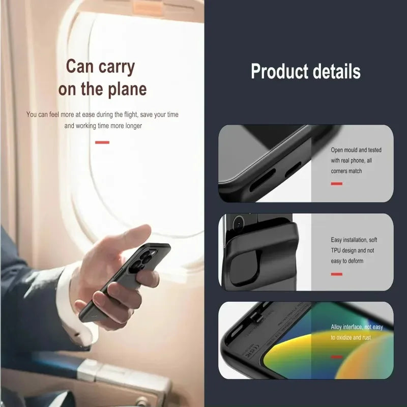 Portable iPhone Battery Charging Case-Slim Protective Power case.