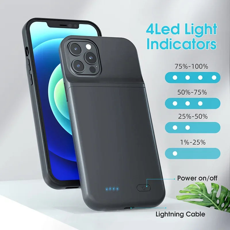 Portable iPhone Battery Charging Case-Slim Protective Power case.