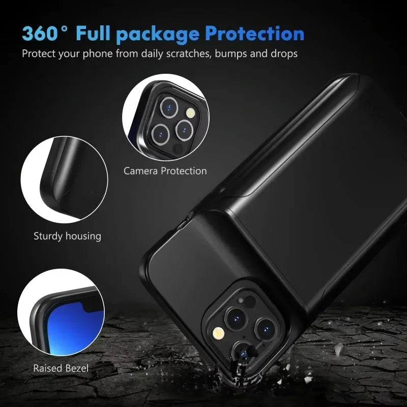 Portable iPhone Battery Charging Case-Slim Protective Power case.