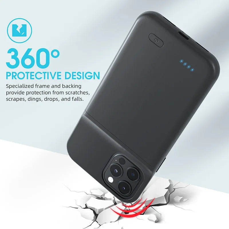 Portable iPhone Battery Charging Case-Slim Protective Power case.